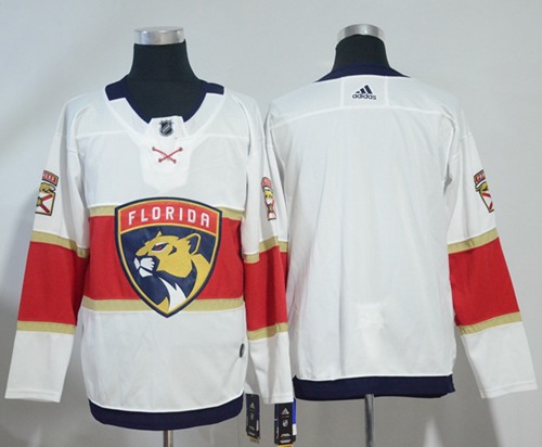 Adidas Men Florida Panthers Blank White Road Authentic Stitched NHL Jersey